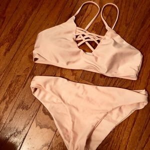Peach bikini swimwear